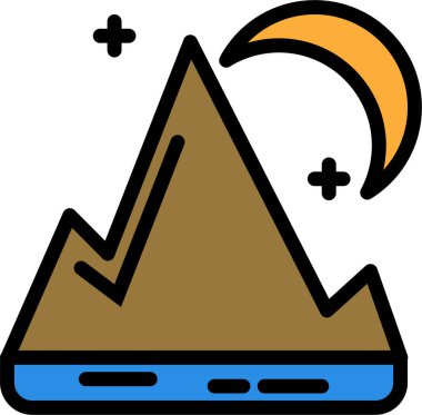 Dağlar. Web simgesi basit illüstrasyon 