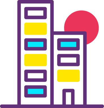 Bina. Web simgesi basit illüstrasyon