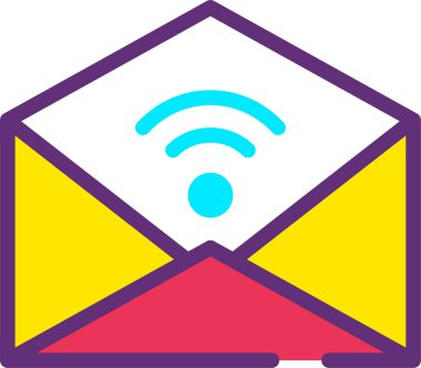 Kablosuz teknolojinin wifi simgesi, düz vektör çizimi 