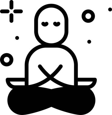 Meditasyon. Web simgesi vektör illüstrasyonu