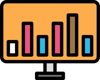 Bilgisayar monitörü. Web simgesi basit illüstrasyon