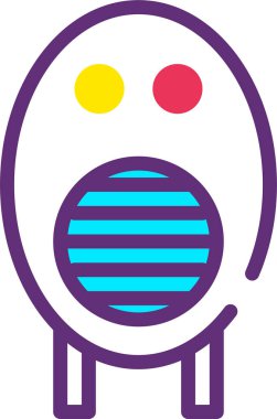 Güzel bir mor top simgesinin vektör çizimi