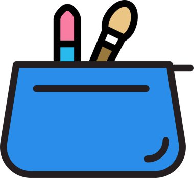 Makyaj çantası. Web simgesi basit illüstrasyon