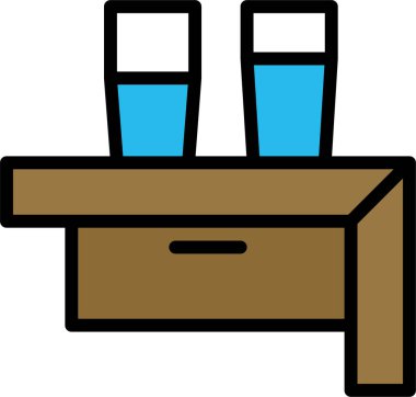 Çekmeceler. Web simgesi basit illüstrasyon