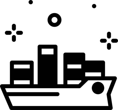 gemi web simgesi, basit vektör illüstrasyonu