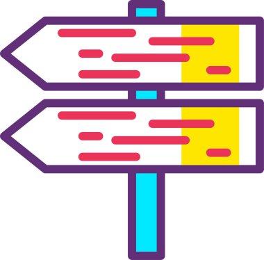 Yol. Web simgesi basit illüstrasyon