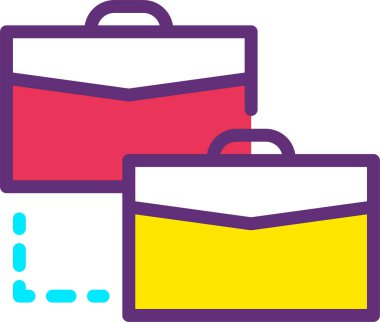 iş ve finans çantası, vektör illüstrasyonu beyaz arkaplanda izole edildi