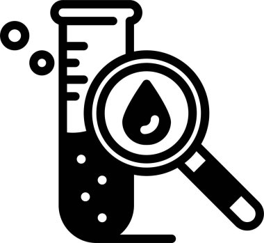 Biyoloji ve kimya simgesi, vektör illüstrasyonu beyaz arkaplanda izole edildi 