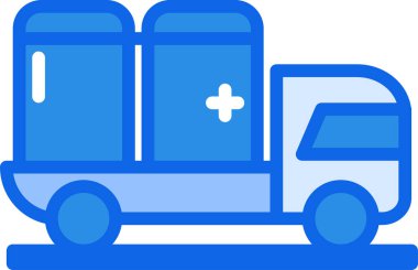 Tıbbi ve sağlık hizmeti vektör ikonu. biçim iki renkli düz sembol, mavi ve beyaz renkler, yuvarlak açılardır