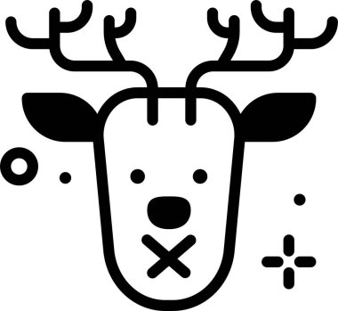 Ren geyiği. Web simgesi basit illüstrasyon