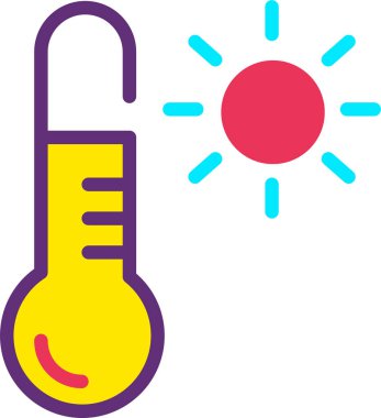 Termometre. Web simgesi basit illüstrasyon