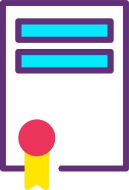 Sertifika. Web simgesi basit illüstrasyon