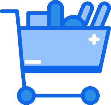 Alışveriş arabası. Basit resimleme