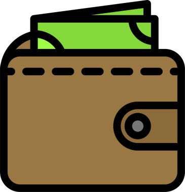 Cüzdan web simgesi, basit vektör illüstrasyonu