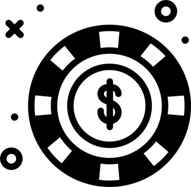 Poker web simgesi, beyaz arkaplanda izole edilmiş basit vektör illüstrasyonu