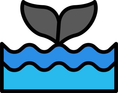 balina ağı simgesi, yaz vektör resimleme