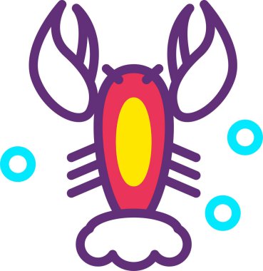 Istakoz. Web simgesi basit illüstrasyon