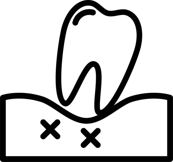 Illustrazione Vettoriale Dente Del Fumetto — Vettoriale Stock