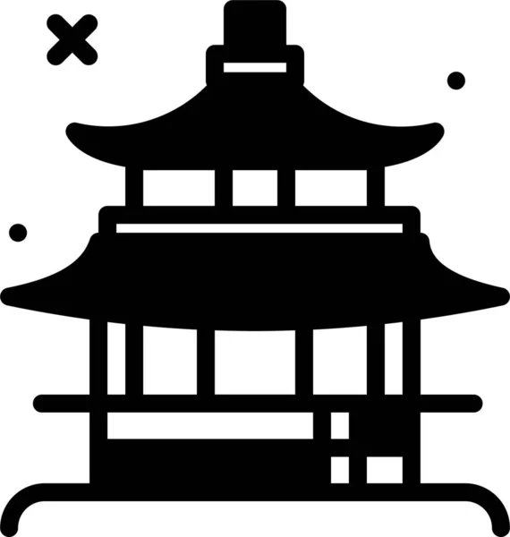 Chinese Tempel Eenvoudig Ontwerp — Stockvector