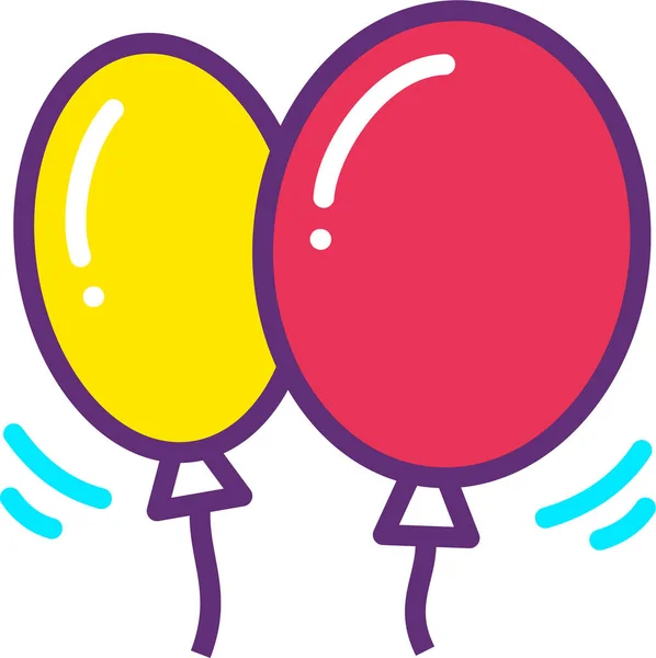 Balloons Web Icon Simple Vector Illustration — Stock Vector