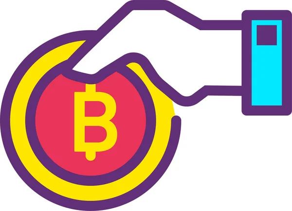 Bitcoin Ícone Web Ilustração Simples — Vetor de Stock