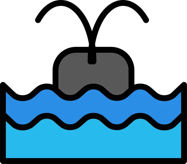 Китовий Веб Іконка Літо Векторна Ілюстрація — стоковий вектор