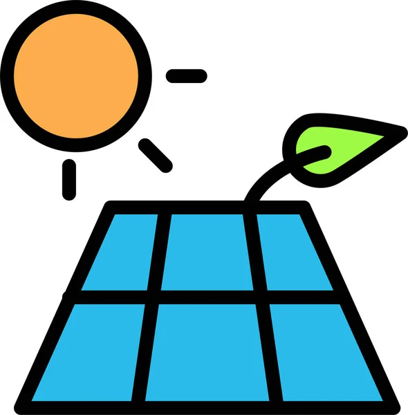 Energía Solar Diseño Simple — Vector de stock