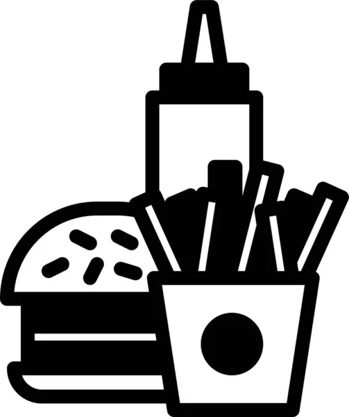 Fast Food Semplice Illustrazione — Vettoriale Stock
