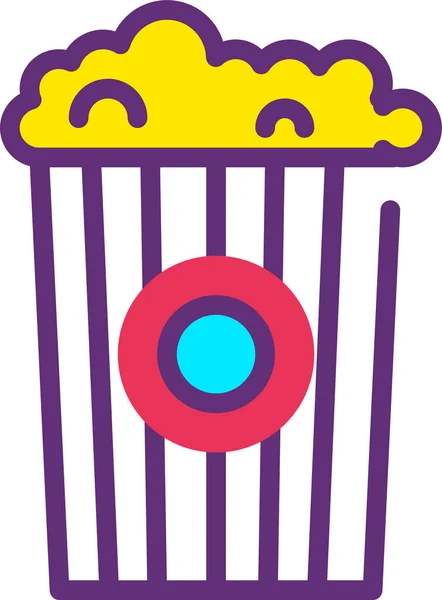 Pop Corn Icône Web Illustration Simple — Image vectorielle