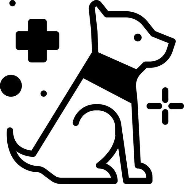 Perro Icono Web Ilustración Simple — Vector de stock