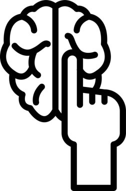 Beyin web simgesi, basit vektör illüstrasyonu  