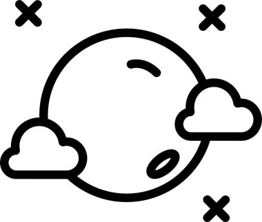 Gece gökyüzünde ayın vektör çizimi