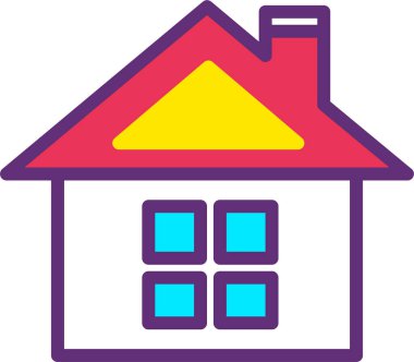 Ev. Web simgesi basit illüstrasyon