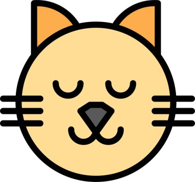 Kedi. Web simgesi basit illüstrasyon