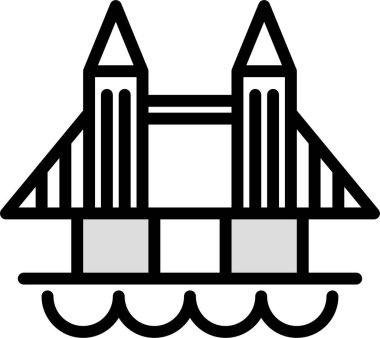 Köprü web simgesi, basit vektör illüstrasyonu 