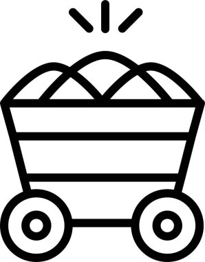 El arabası. Web simgesi basit illüstrasyon