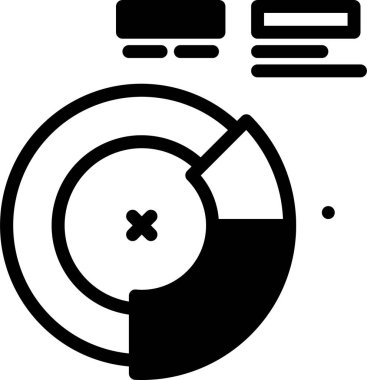 Beyaz arkaplanda izole edilmiş ikon ve vektör illüstrasyonunu istatistiksel olarak analiz et  