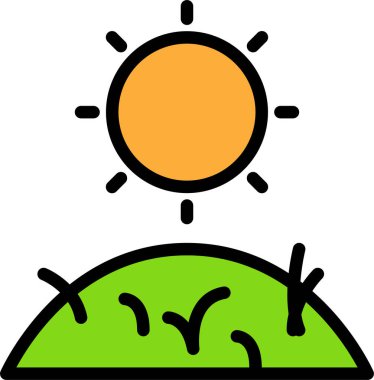 Güneş. Web simgesi basit illüstrasyon