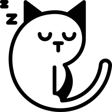 Kedi. Web simgesi basit illüstrasyon