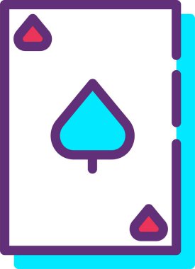 Poker web simgesi, beyaz arkaplanda izole edilmiş basit vektör illüstrasyonu