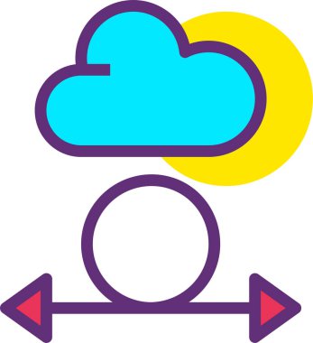 bulut web simgesi, basit vektör illüstrasyonu 