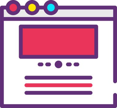 Bilgisayar. Web simgesi basit illüstrasyon