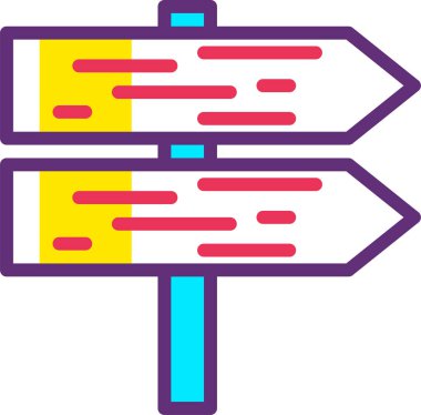Yol. Web simgesi basit illüstrasyon