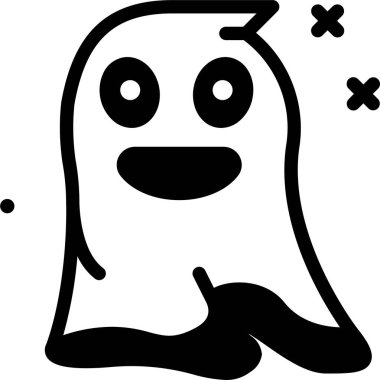 Hayalet simgesi, vektör illüstrasyonu beyaz arkaplanda izole edildi  