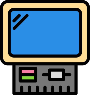 ATM 'de. Web simgesi basit illüstrasyon