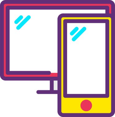 Cep telefonu. Web simgesi basit illüstrasyon