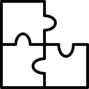 Yapboz web simgesi, beyaz arkaplanda izole edilmiş basit vektör illüstrasyonu