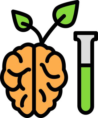 Beyin web simgesi, basit vektör illüstrasyonu  