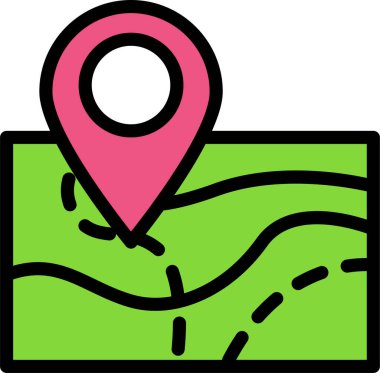 Konum pin vektör illüstrasyonlu harita işaretleyici