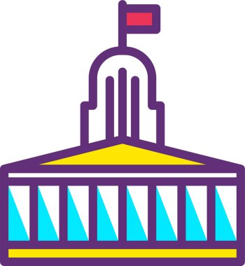 Bir bina simgesinin vektör illüstrasyonu